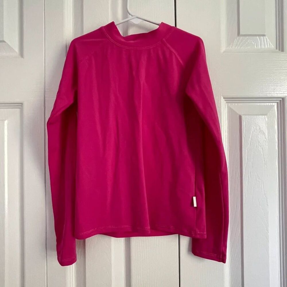 Quince Girls Hot Pink Long Sleeve Swim Sun Shirt Rash Guard – Size 7